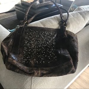 Frye handbag-beautiful beaded work on front.